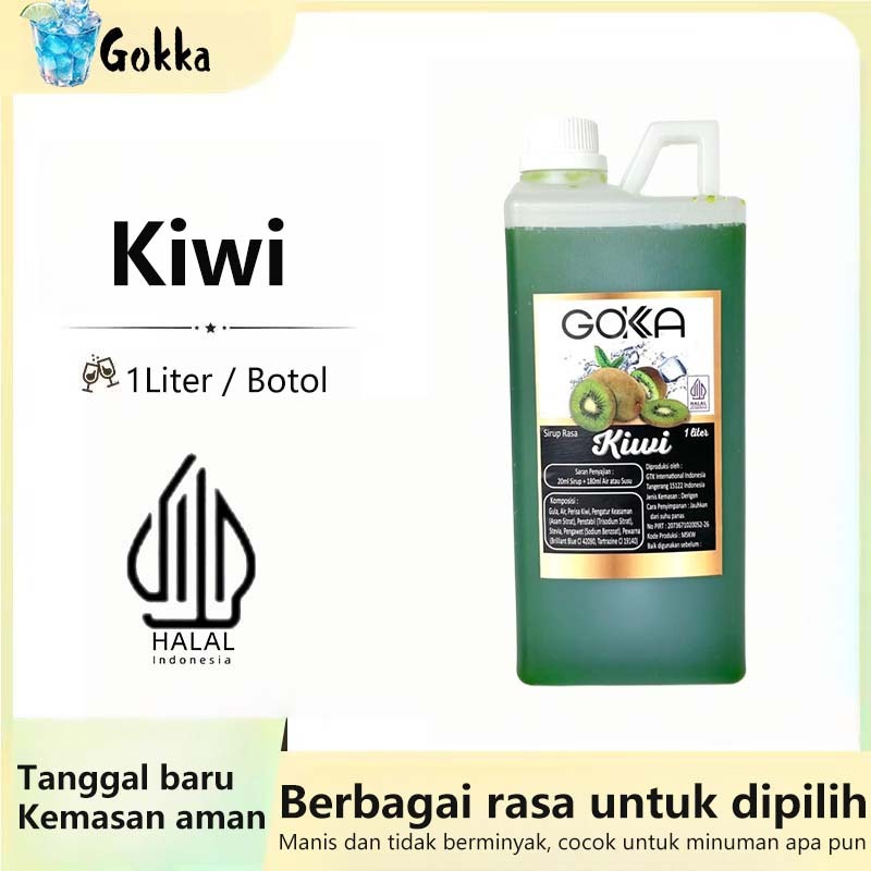 

GOKKA Sirup Minuman Rasa KiwI 1L Syrup / Sirup KiwI Sertifikasi Halal