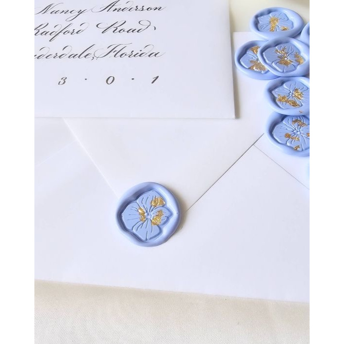 

(CFR) Ariana (Soft Lilac Gold Foil) - 1 Pcs seal wax coin sticker siap pakai ready stock (Include double tape) / souvenir pernikahan / accesories / calligraphy / journaling / undangan / hampers