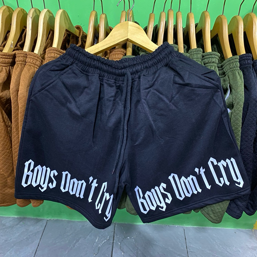 Boys Don’t Cry Boardshorts - Blondey Celana Pendek Bawahan Pria Wanita Boxer Fleece Katun