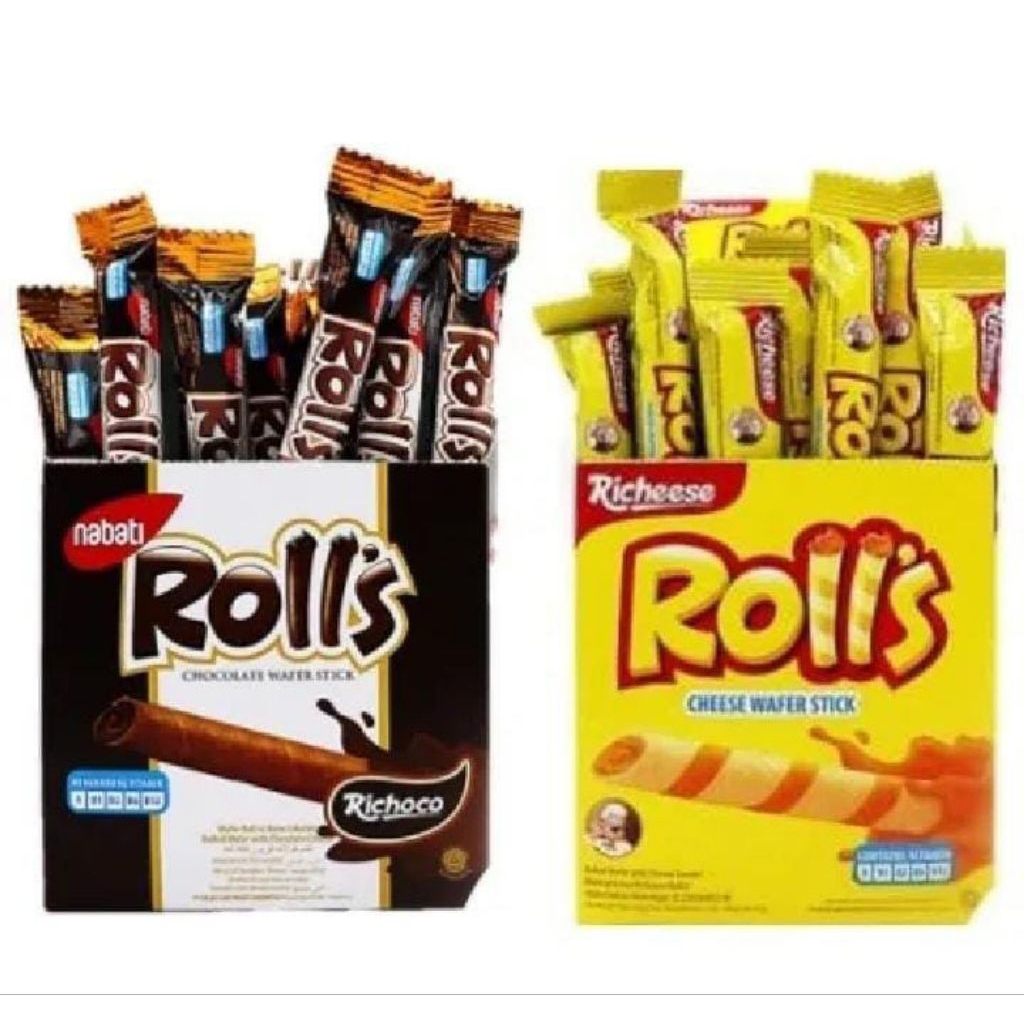 

NABATI Rolls Coklat & Keju Box isi 20 Pcs Cemilan makanan ringan Jajanan Snack