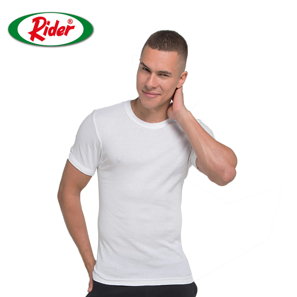 grosir murah ( 1 Pcs ) Kaos Dalam Pria Round Neck R223BP Warna Putih | Rider Kaos Dalam Oblong Pria 