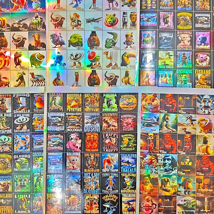 

STIKER HOLOGRAM TUNG TUNG SAHUR ANOMALI BRAINROT ISI 24 PCS (BELUM DIPOTONG)