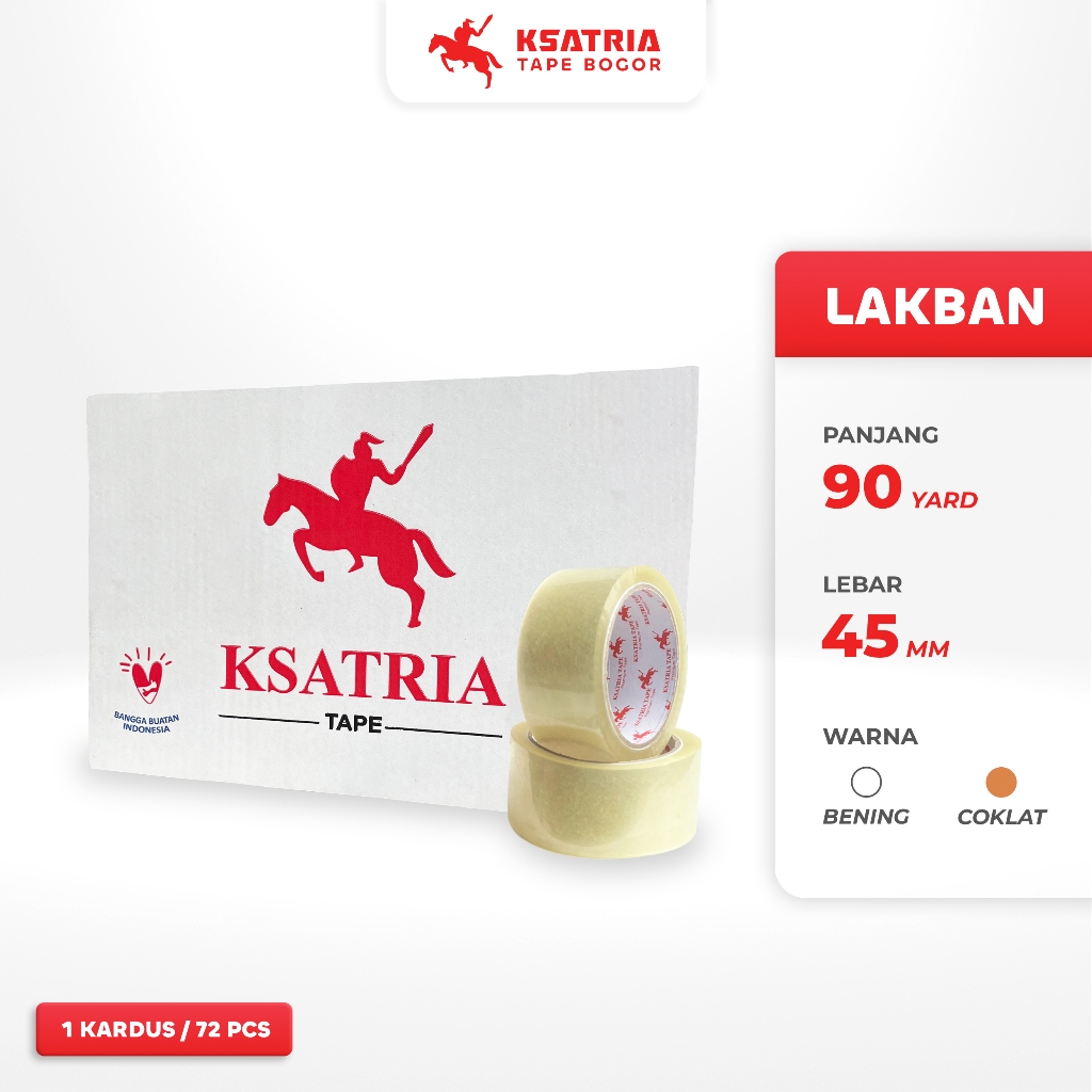 

OPP Tape Isi 72 Lakban Bening 45MM*90 Yard (1 Dus) Kualitas Daya Rekat Kuat Termurah Ksatria Tape