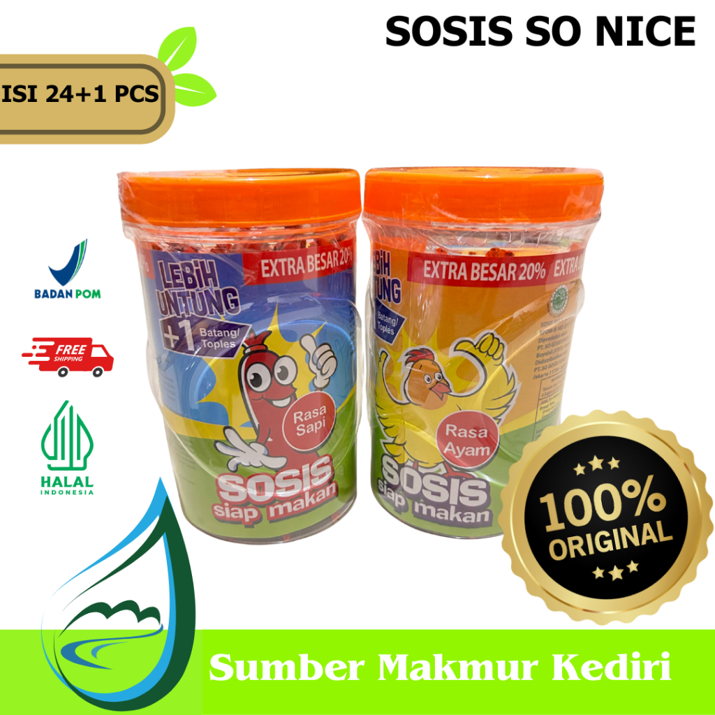 

Sosis So Nice Siap Saji Rasa Ayam/Sapi 1 TOPLES ISI 24+1
