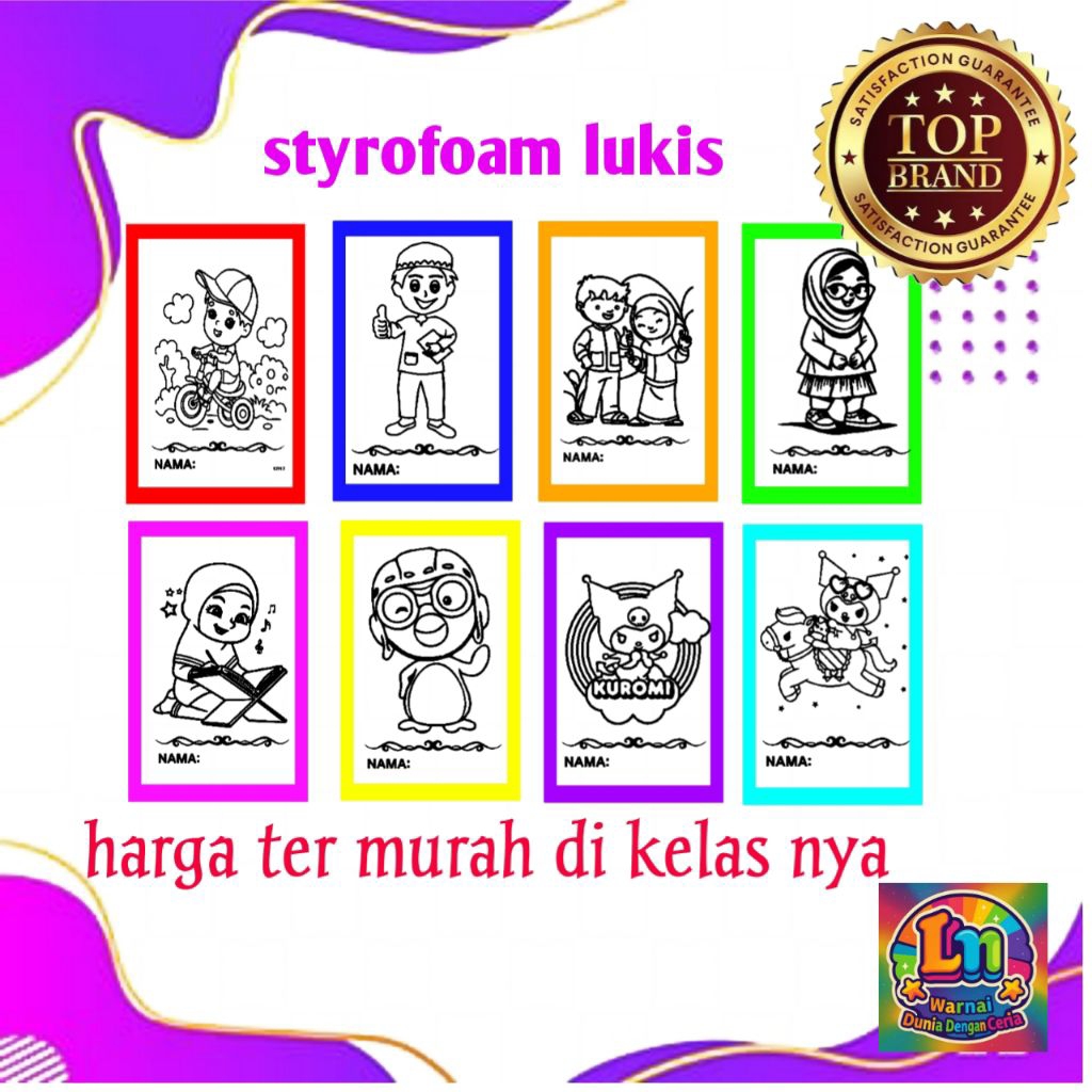 

styrofoam lukis anak, styrofoam lukis, styrofoam mewarnai, gambar , edukasi mewarnai anak, styrofoam lukis ukuran 30cm x 40cm 1pcs