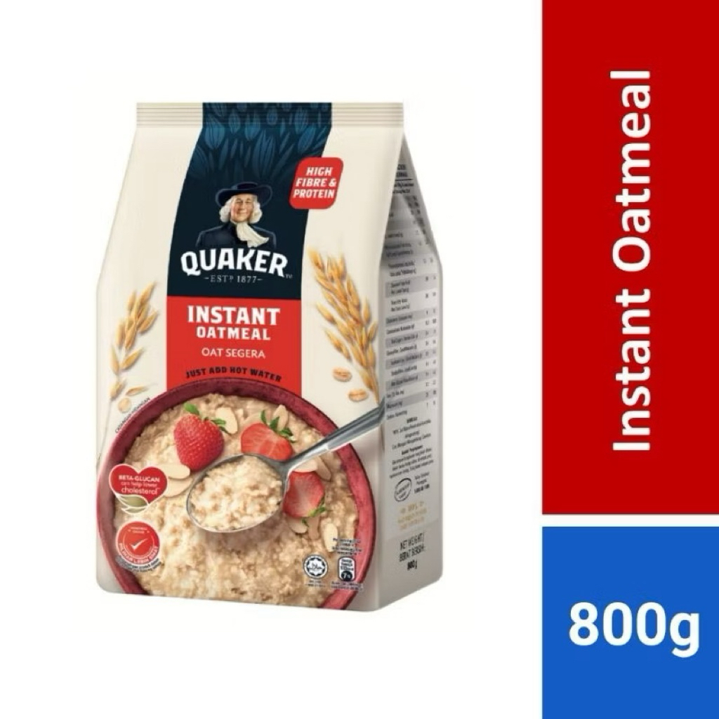 

Quaker malaysia Instant Oatmeal sereal oat meal 800gr high fibre impor malaysia