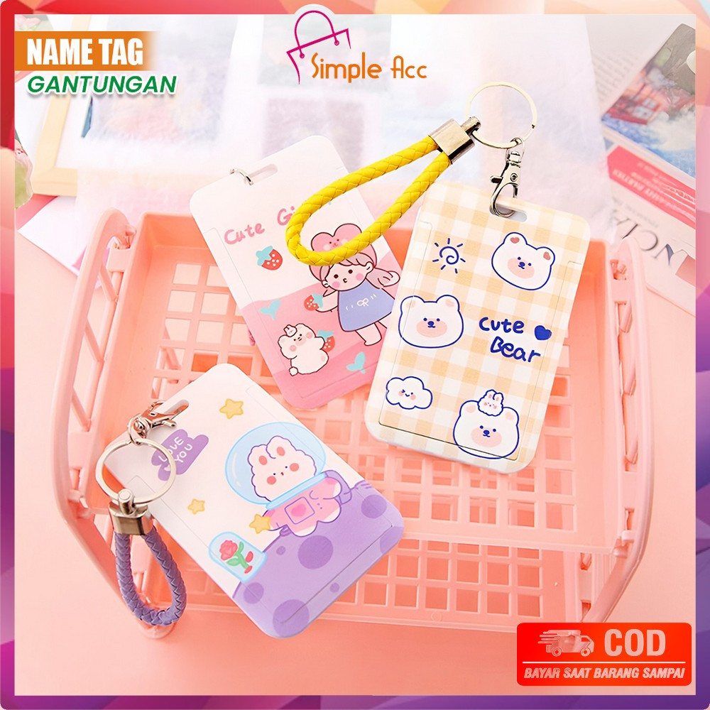 

EC DO-C1240 ID Card Holder Motif Karakter Lucu Pelindung Kartu Name Tag / Tempat Kartu Akses Kantor MRT Busway E-Money Flazz Lanyard