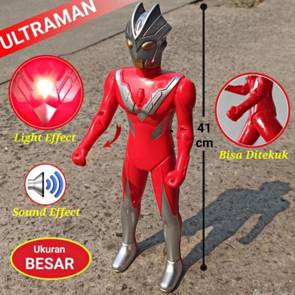 Mainan Robot Ultraman Kantong Nyala Lampu Dan Suara Tinggi 41cm