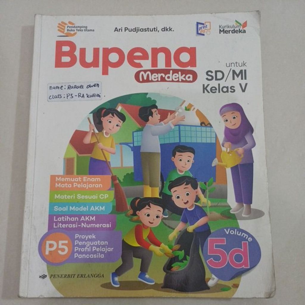 Bupena 5d kelas 5 SD. Buku bekas original