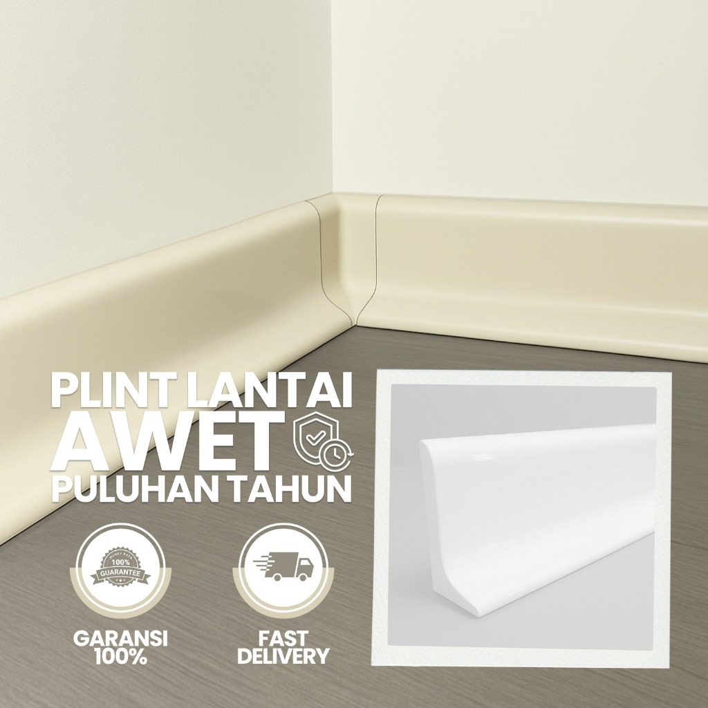 Plint Lantai Fiber List lantai Dekorasi Rumah Aesthetic Anti Jamur bukan PVC/Keramik