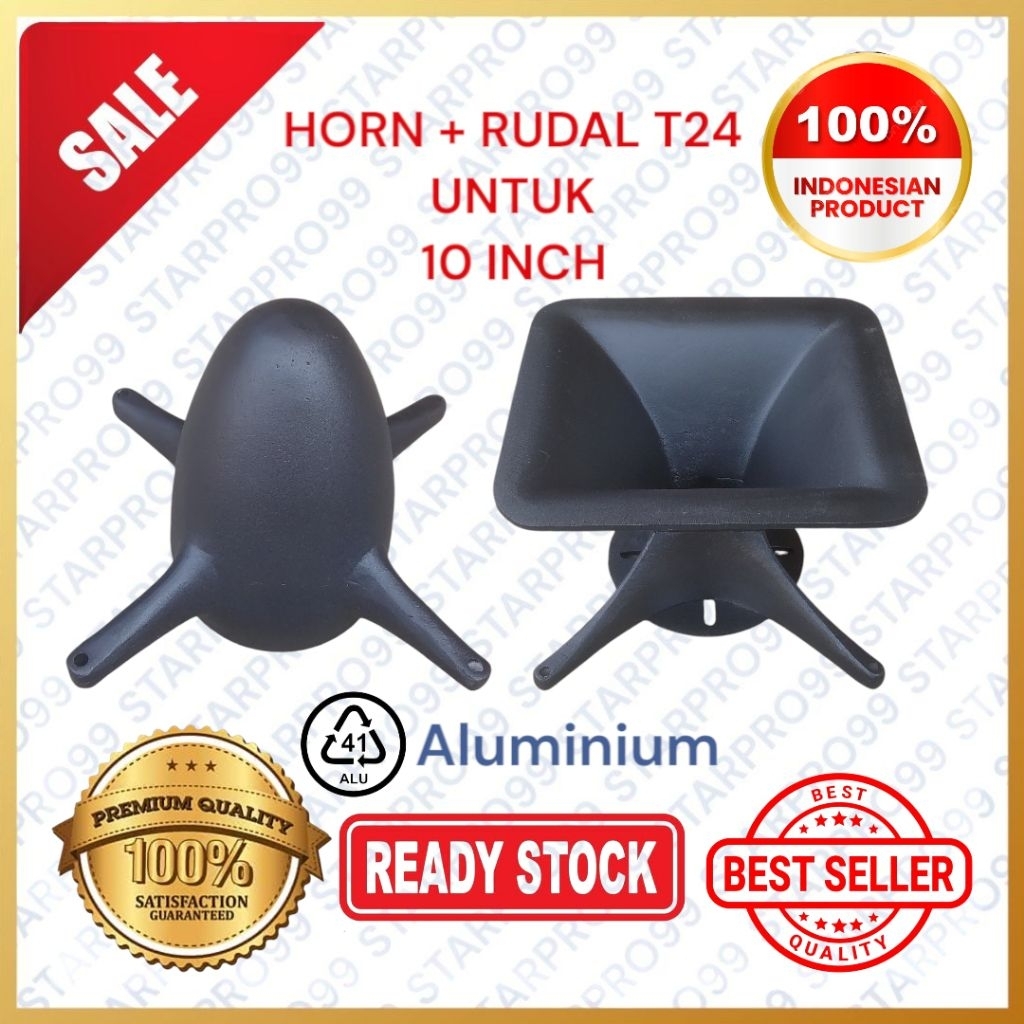 Horn +Rudal box T24 untuk speaker 10 inch bahan Cor diral aluminium