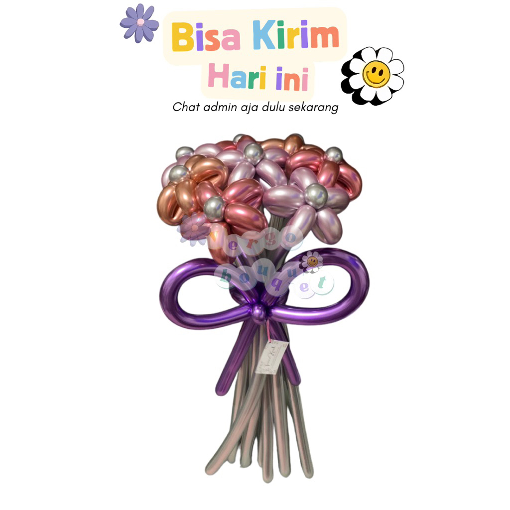 Vergo.bouquet | Bouquet Balon 8 TANGKAI 8 BUNGA | Bouquet Balon Wisuda Foil Ulang Tahun Bouquet Ball