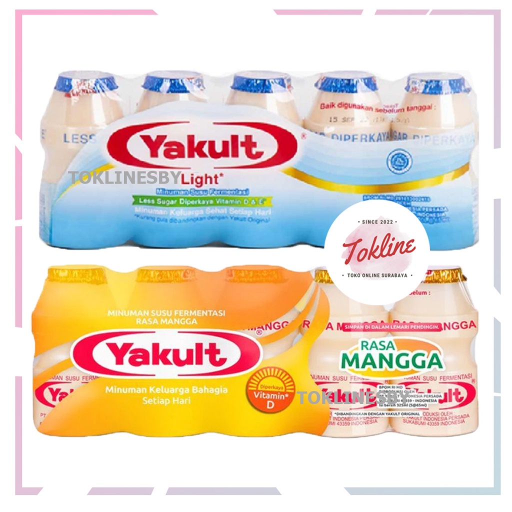 

[ 1 Paket isi 12 pack ] Yakult Light Less Sugar Rendah Gula Mangga 5x65ml