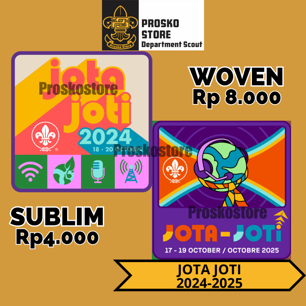 Jota Joti 2024 dan 2025 Woven dan Sublim Patch / Badge / Tiska anti Luntur - Proskostore