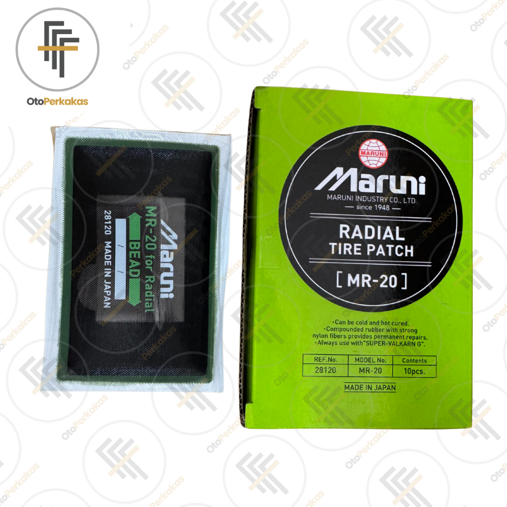 Maruni Tire Patch MR-20 Radial Patch isi 10pcs ukuran 85x135mm 2 ply Tambal Ban Tubeless