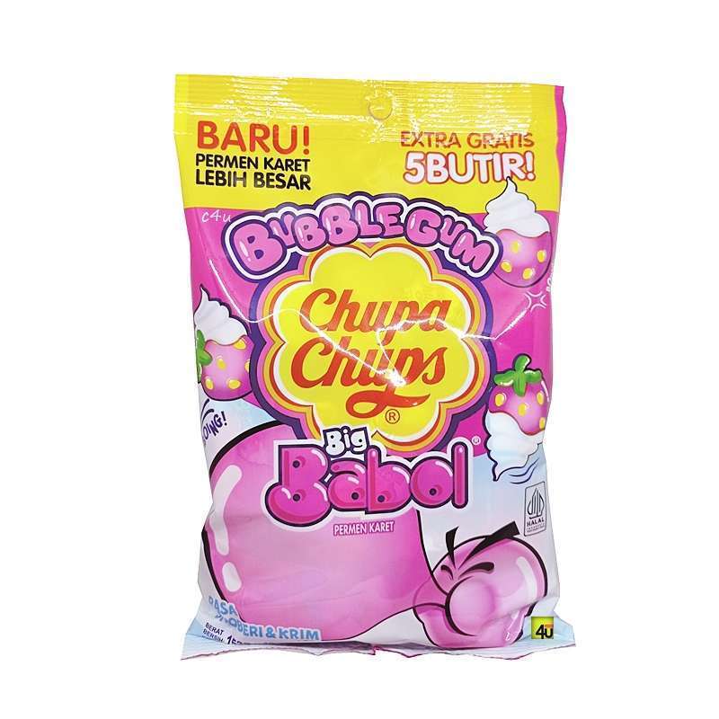 

Permen Chupa Chups Big Babol Stoberi - Pink - 125Gram