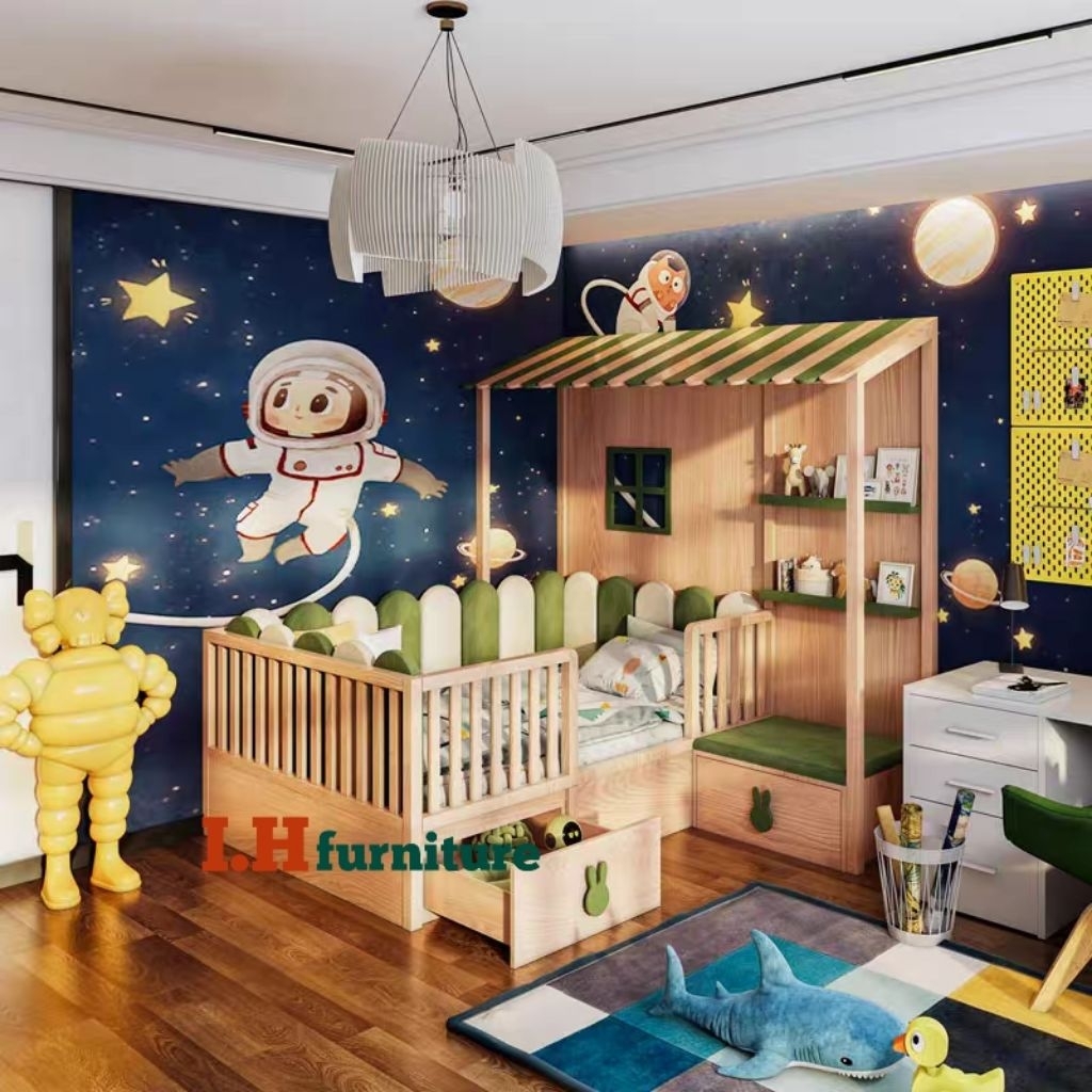 Tempat tidur anak single, dipan anak karakter rumah , tempat tidur anak laci , tempat tidur custom