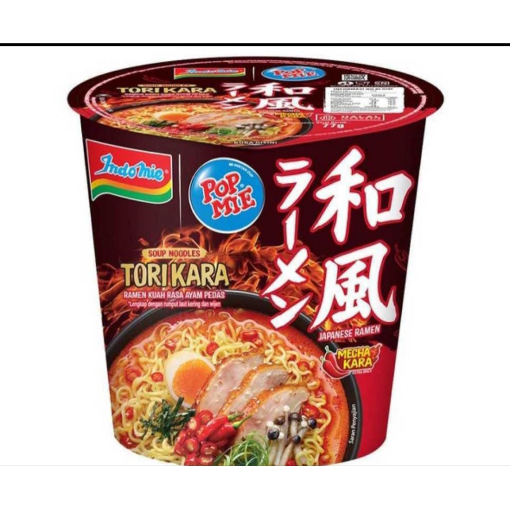 

INDOMIE POPMIE TORI KARA RAMEN 70G adalah Indomie Premium Collection dengan rasa Tori Kara (spicy chicken) khas Jepang