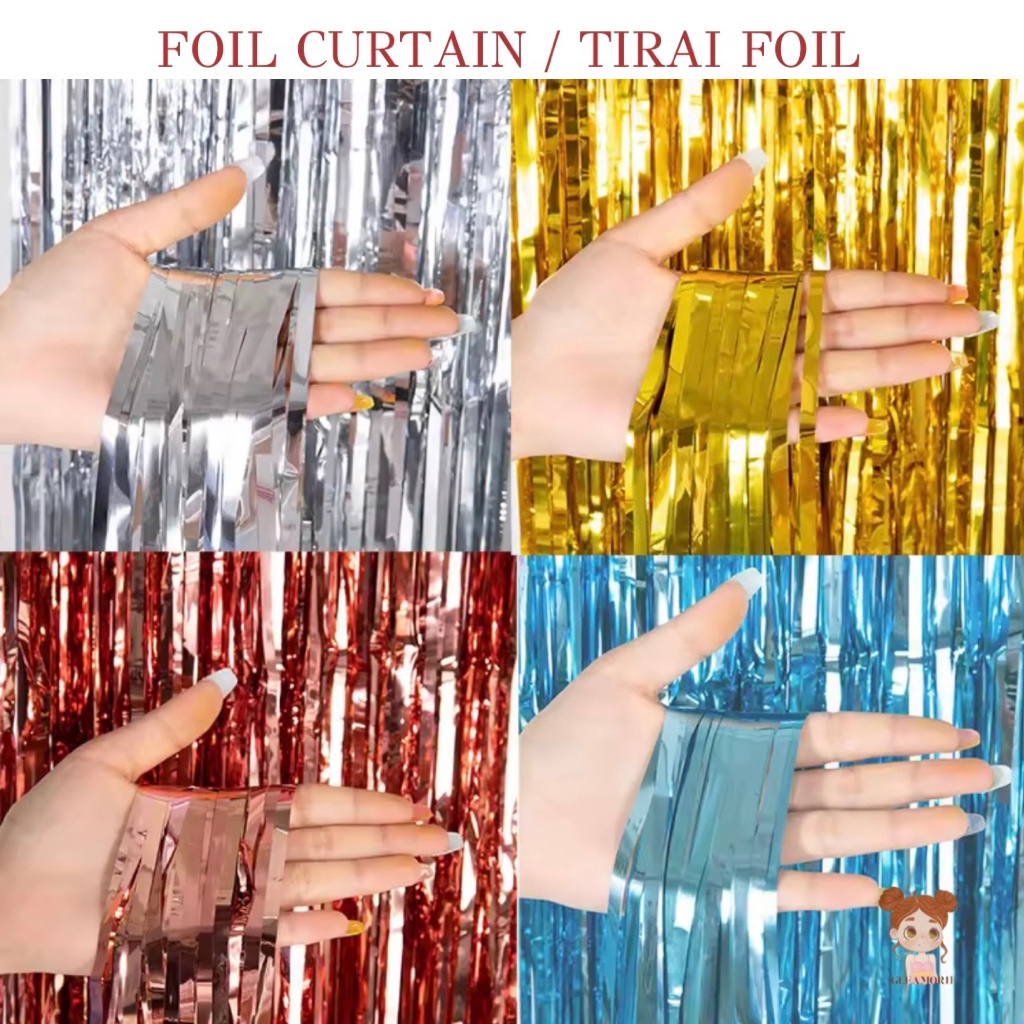 TIRAI FOIL - foil curtain tirai rumbai pesta ultah