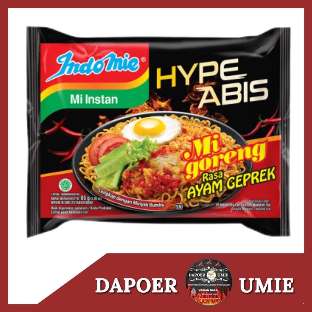 

INDOMIE MIE GORENG AYAM GEPREK ISI 5 PCS HYPE ABIS