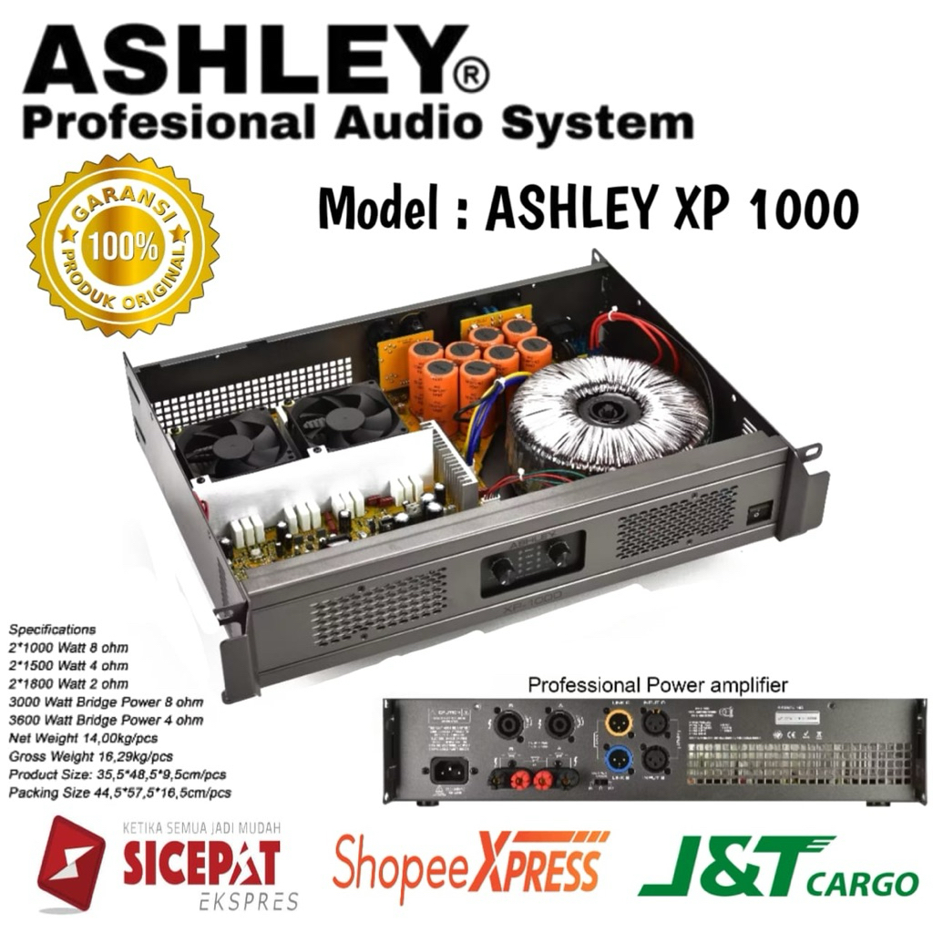 Power Amplifier Ashley Xp 1000 Original Power amplifier ashley 2 Channel