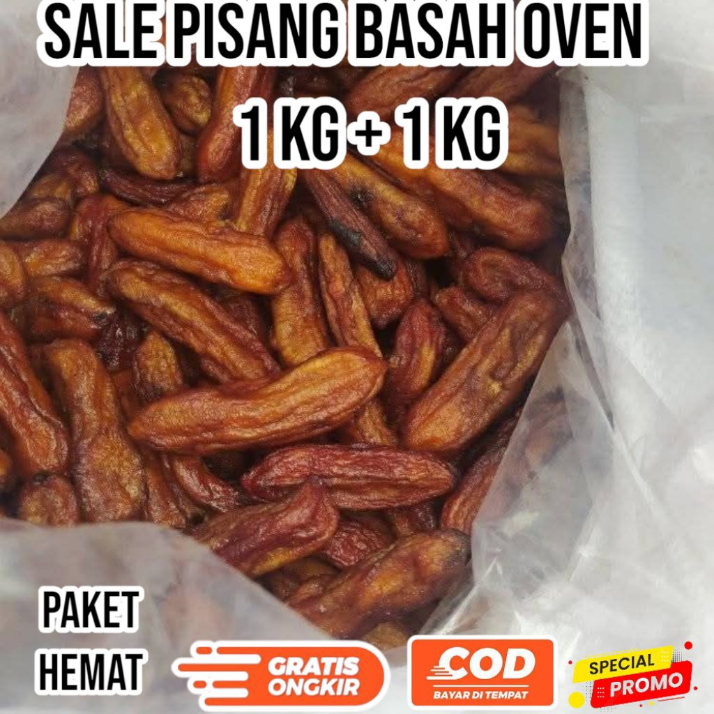 

PAKET HEMAT BUNDLE sale pisang basah oven asap 1kg+1kg manis madu