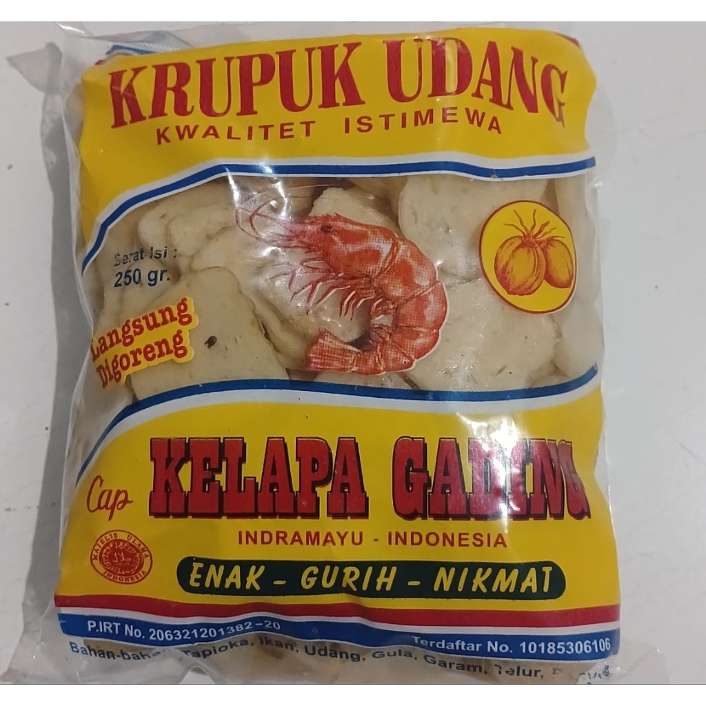 

Kerupuk Udang Kancing (mini) cap Kelapa Gading 250gr