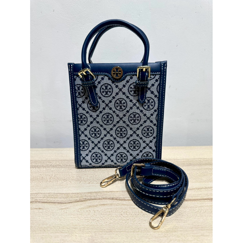 TB women’s bag monogram jacquard mini/tas TB mini tote selempang/T0Ryy women’s one shoulder crossbag