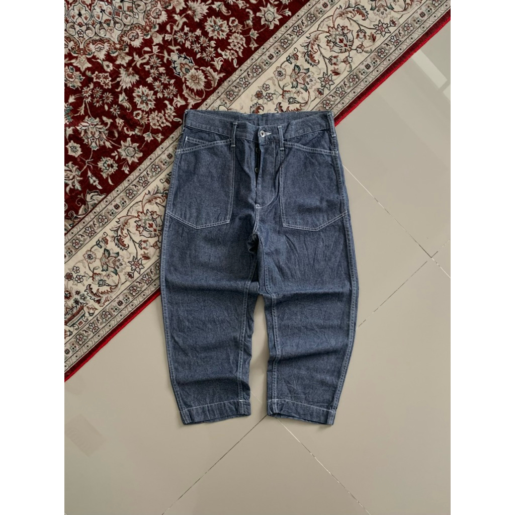 Vintage Repro Us Army Fatigue Buckle Back Denim