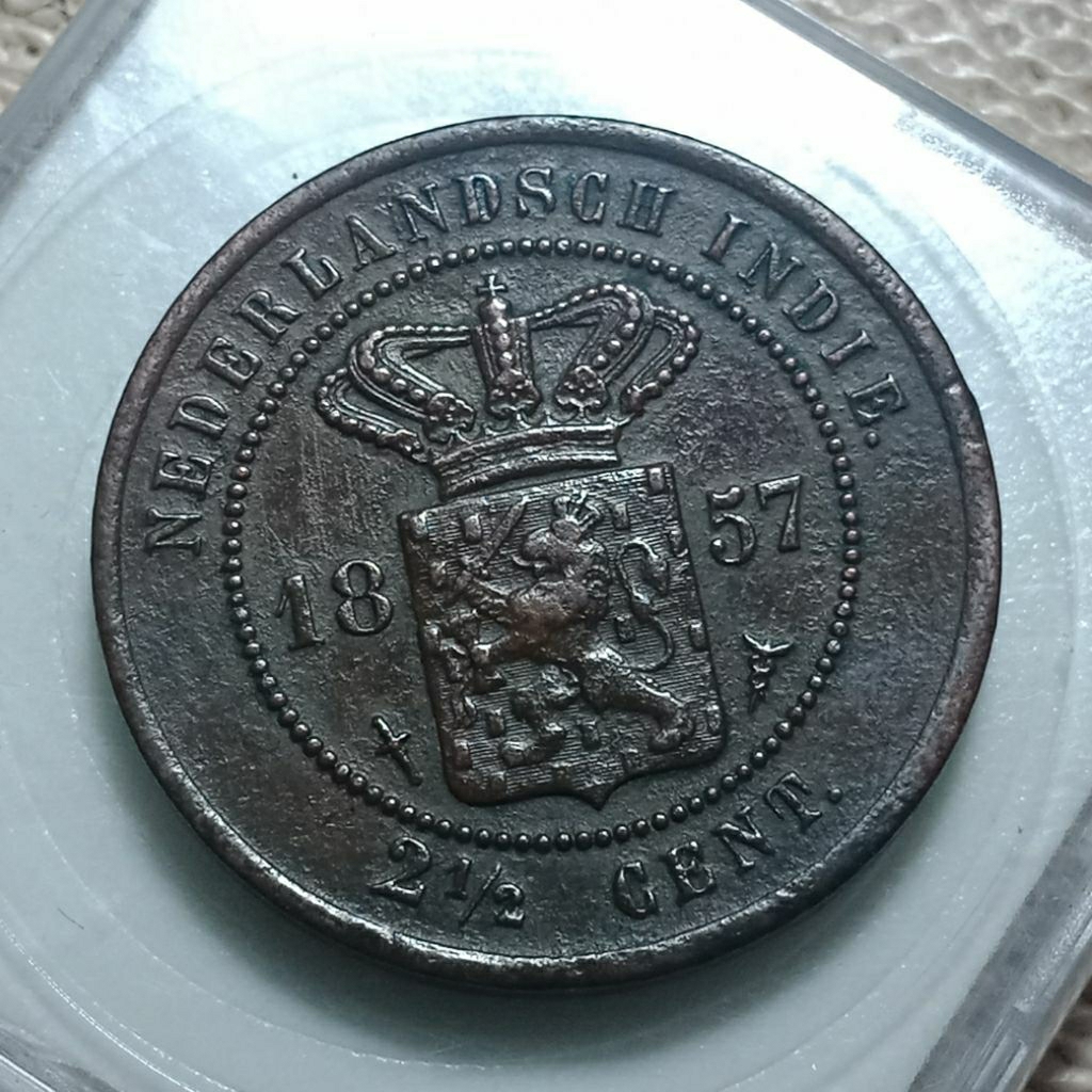 PROMO 1857 BENGGOL 2,5 CENT BELANDA BLACK PATINAKOLEKSI KUNO  Murah BANYAK DICARI KOLEKTOR