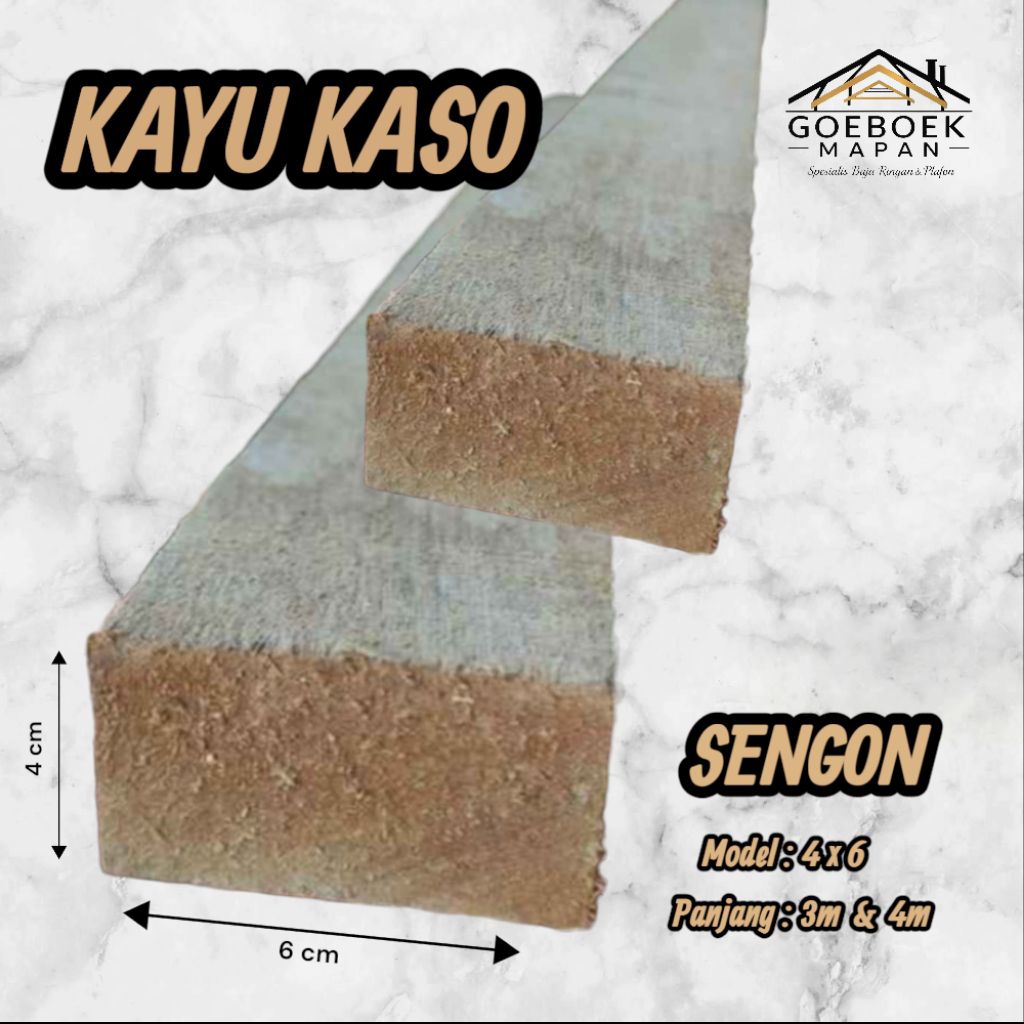 Kayu Kaso Sengon 4x6 Rangka Plafon/Begisting Kelas.B 4m