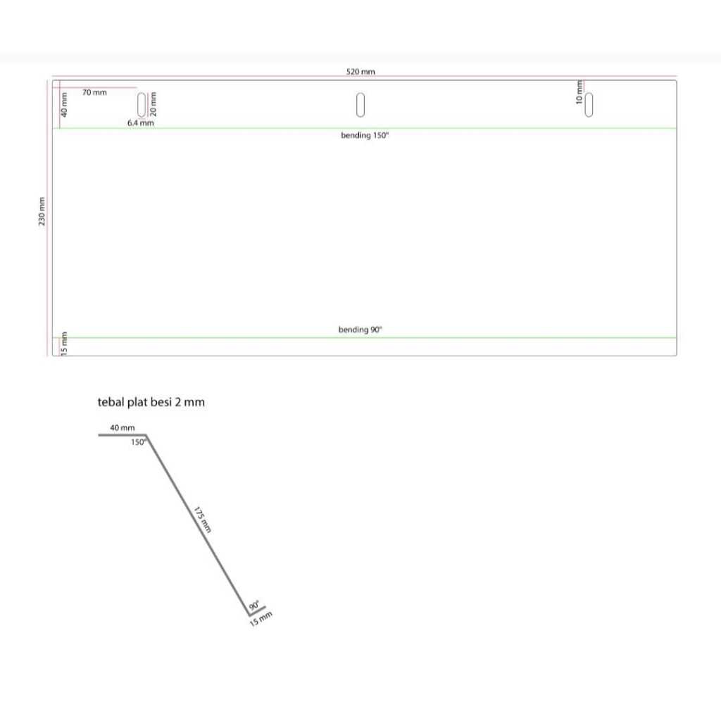 Besi plat custom 3mm