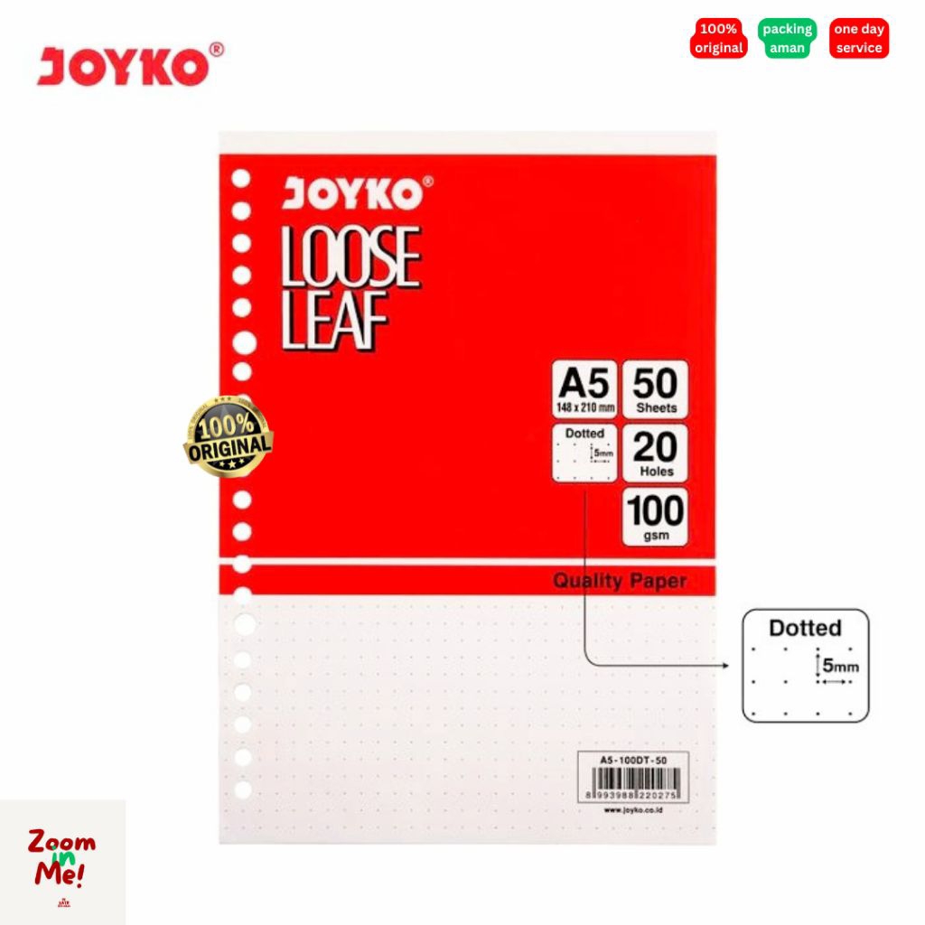 

Loose Leaf A5 Joyko Isi 50 Dotted / Isi Refil Binder A5 50 Lembar Dotted