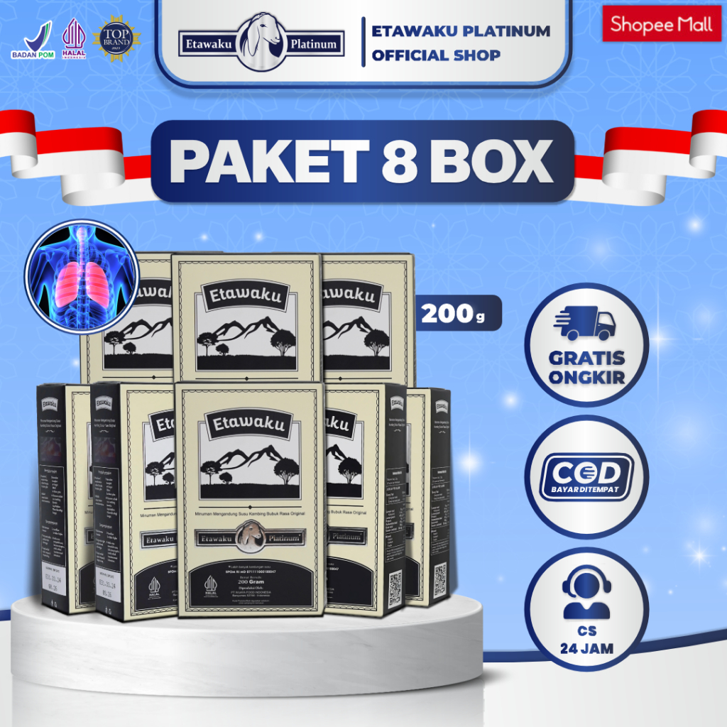 

Etawaku Platinum Paket 8 Box - Susu Kambing Murni & Krimer Bubuk