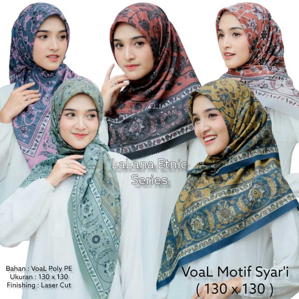 Hijab Voal Motif Sublim Syari Lalana Ethnic Series FH Scarf