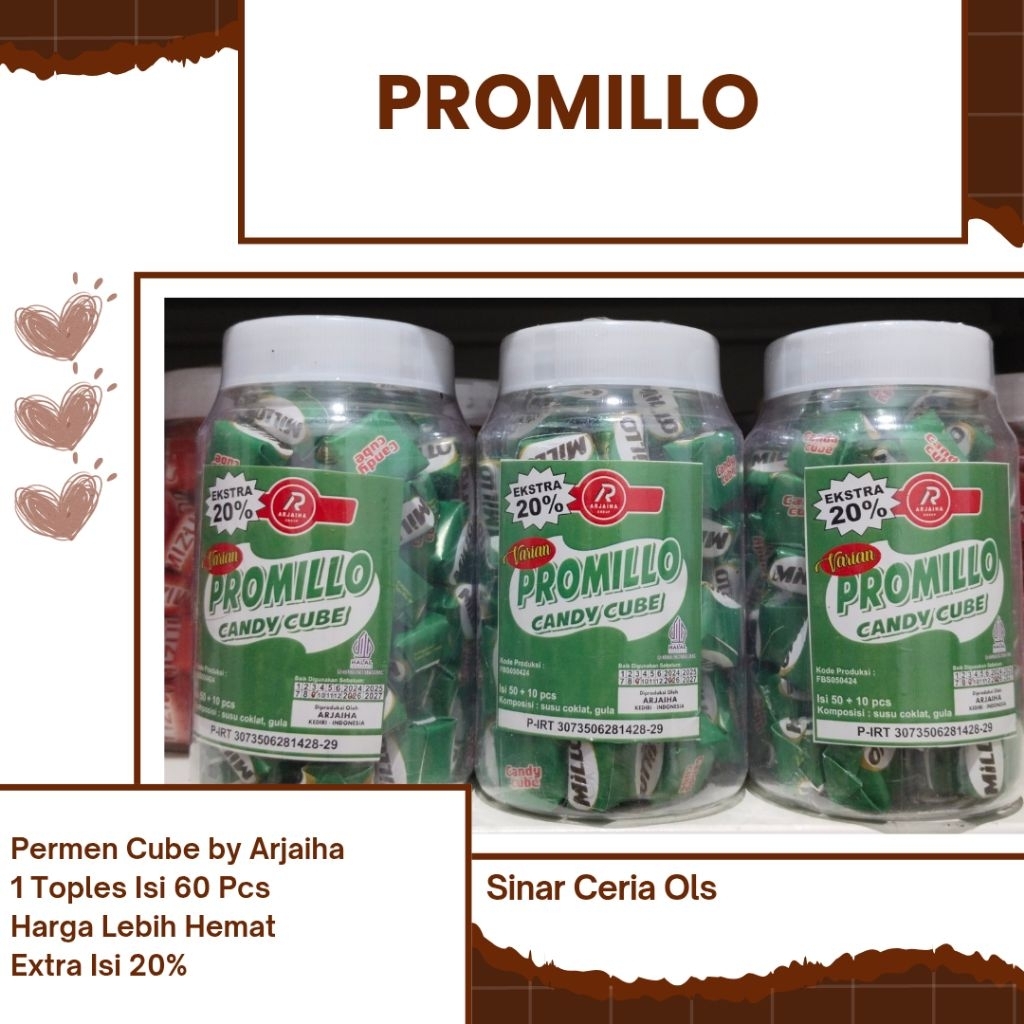 

Arjaiha" Candy Cube Promilo Isi 60 Pcs