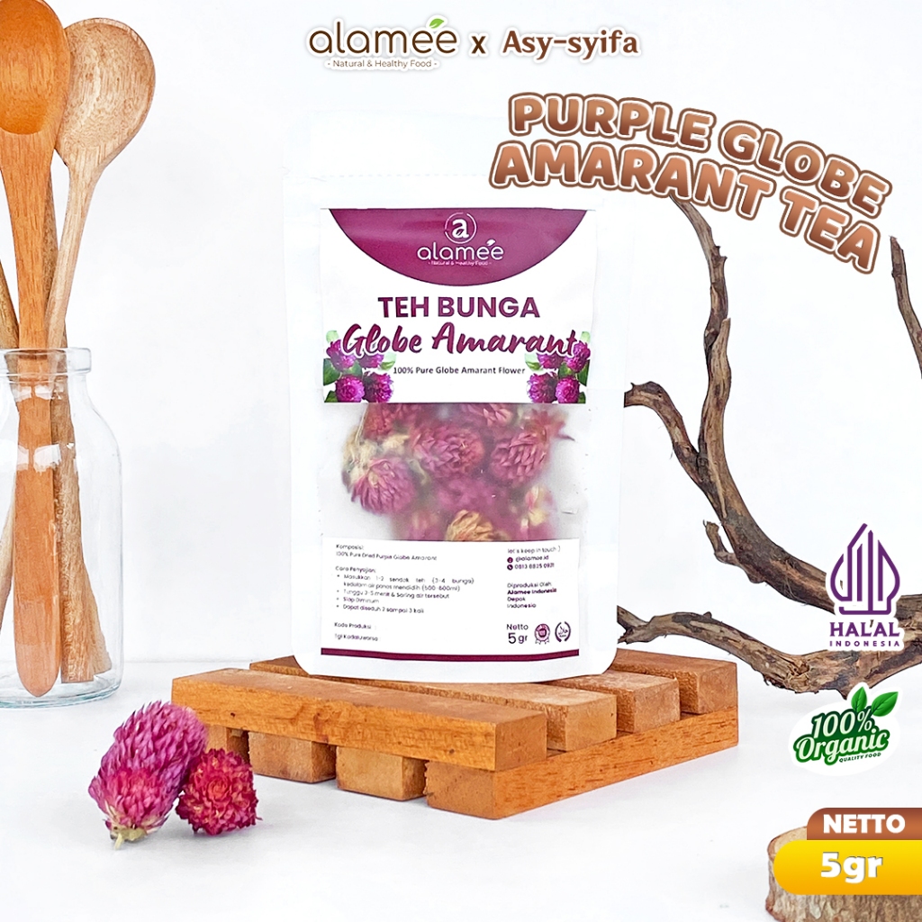 

ALAMEE Teh Bunga Globe Amaranth Tea Herbal Kering Organik Herbal Organic Asli Dried Flower Alami 5gr