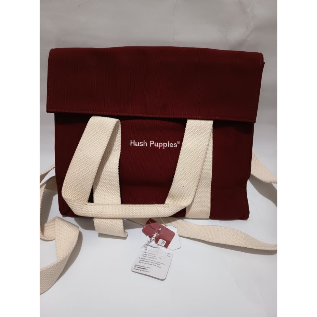 Tas Hush puppies canvas sling bag merah