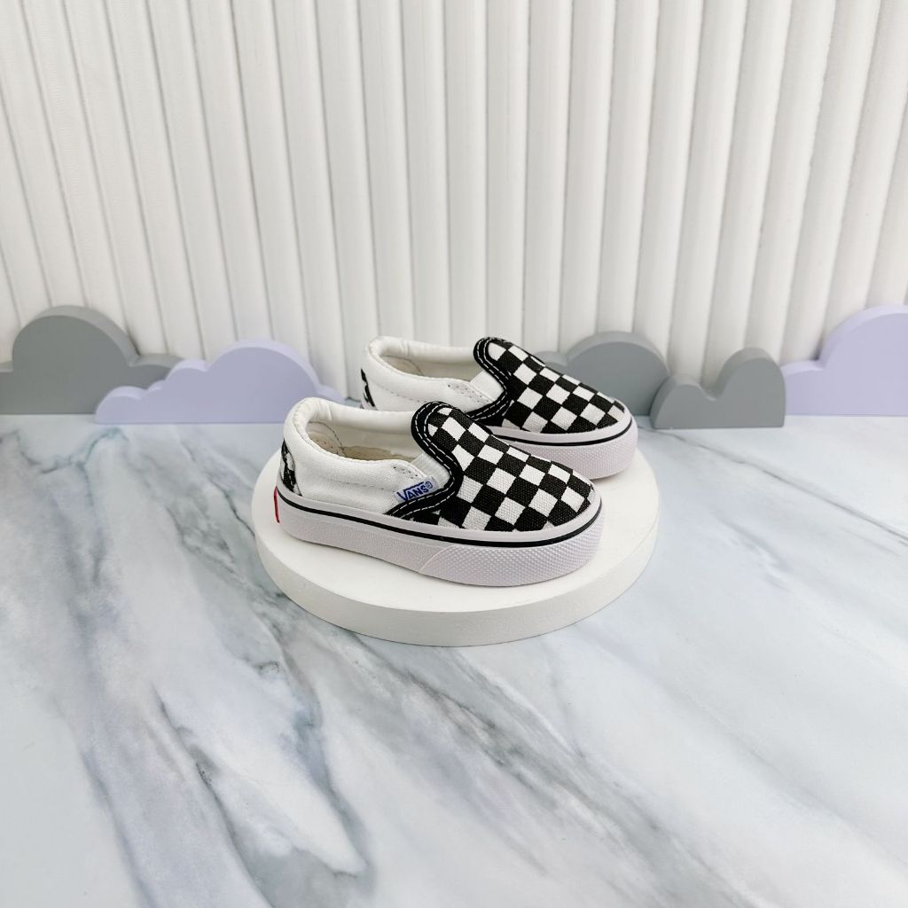 Sepatu Anak Model Selop FSN Persegi Putih Anak Laki Laki dan Anak Perempuan Usia 8 Bulan-8 Tahun