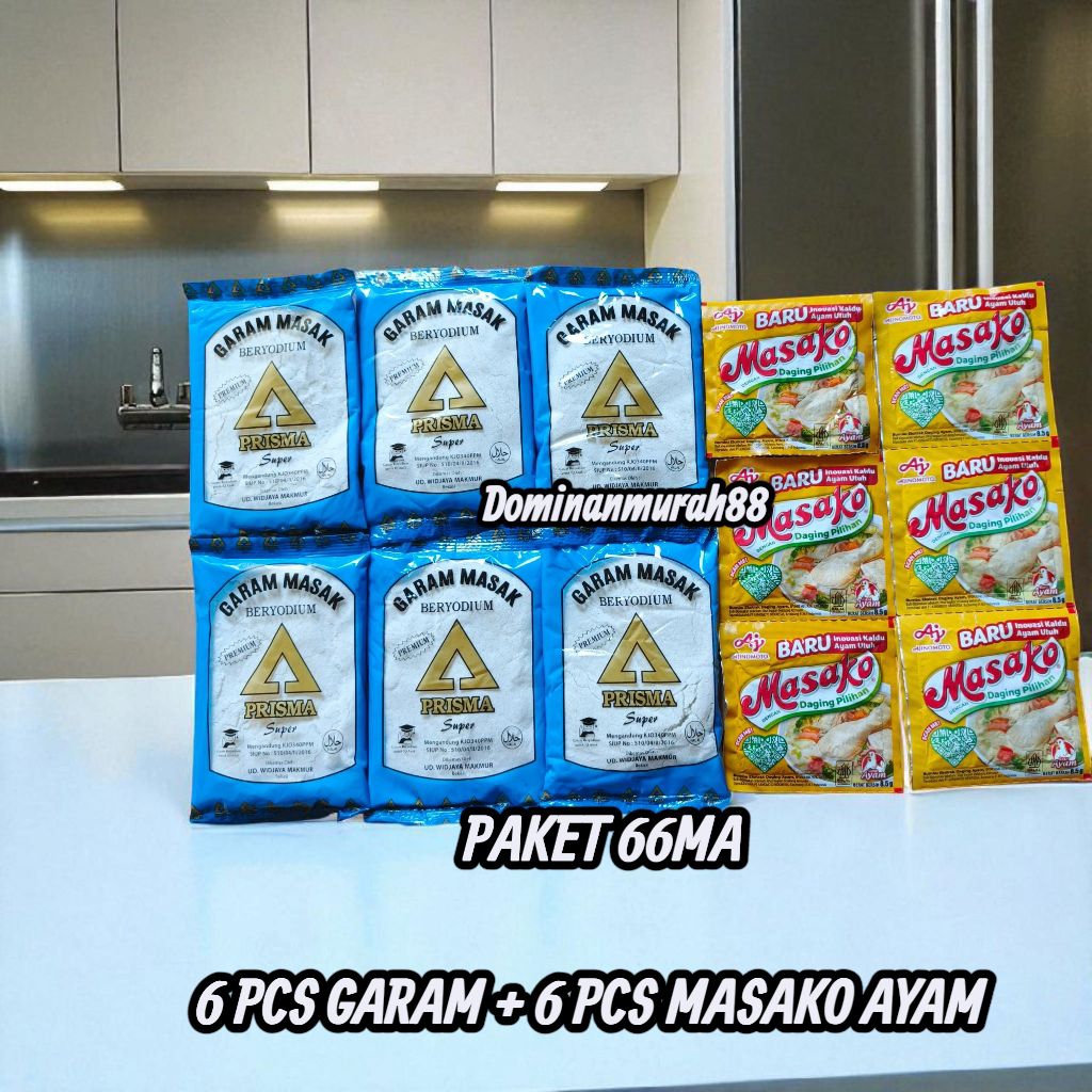 

PAKET 9 RIBUAN 6 PCS GARAM KEMASAN 100 GRAM + 6 PCS MASAKO / ROYCO / SEDAAP KALDU / BUMBU DAPUR / GARAM / GAREM