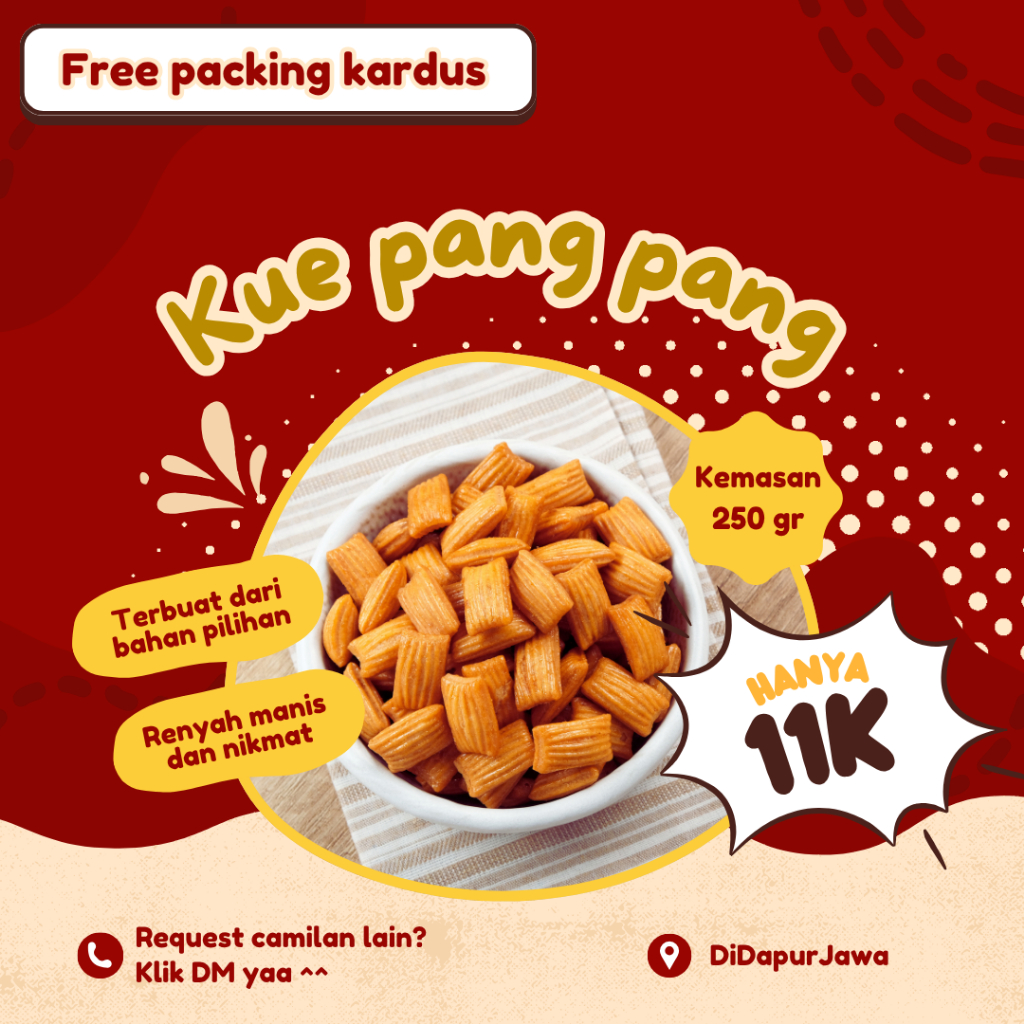 

Kue Pang Pang Renyah Manis dan Nikmat - 250gr | Camilan santai ngumpul nongkrong