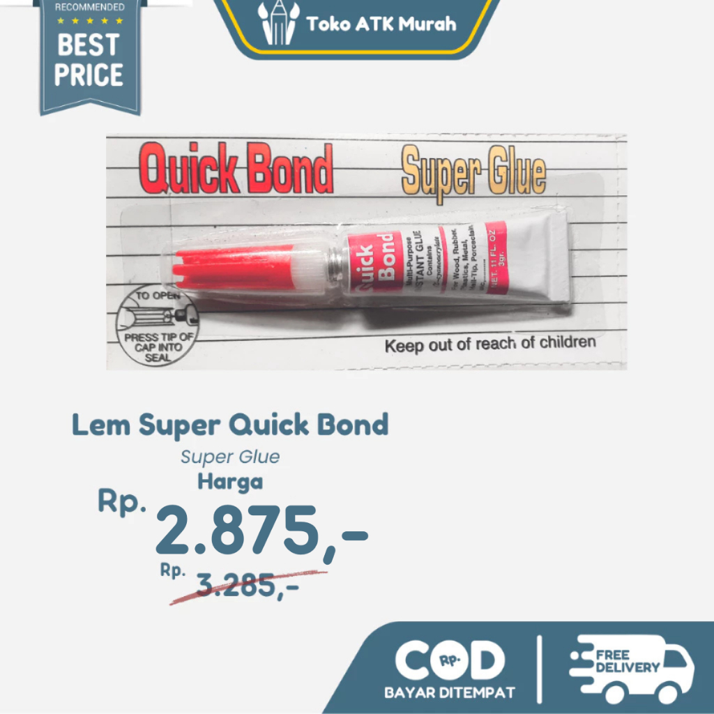 

LEM SUPER GLUE MERK QUICK BOND Net 3g