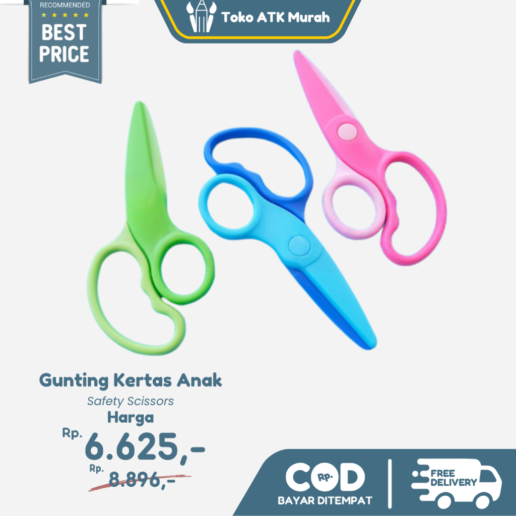 

Gunting Anak Safety Scissors Rounded / Gunting Plastik Aman Untuk Anak