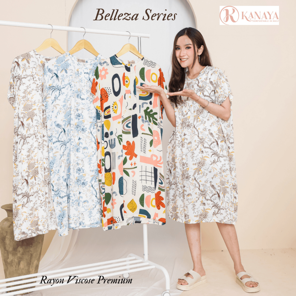 Daster kekinian Rayon Viscose Busui Home Dress Belleza By Kanaya