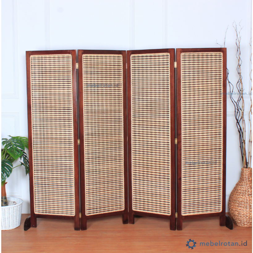PENYEKAT RUANGAN CUSTOM + Roda 4 Daun | PARTISI PEMBATAS RUANGAN KAYU