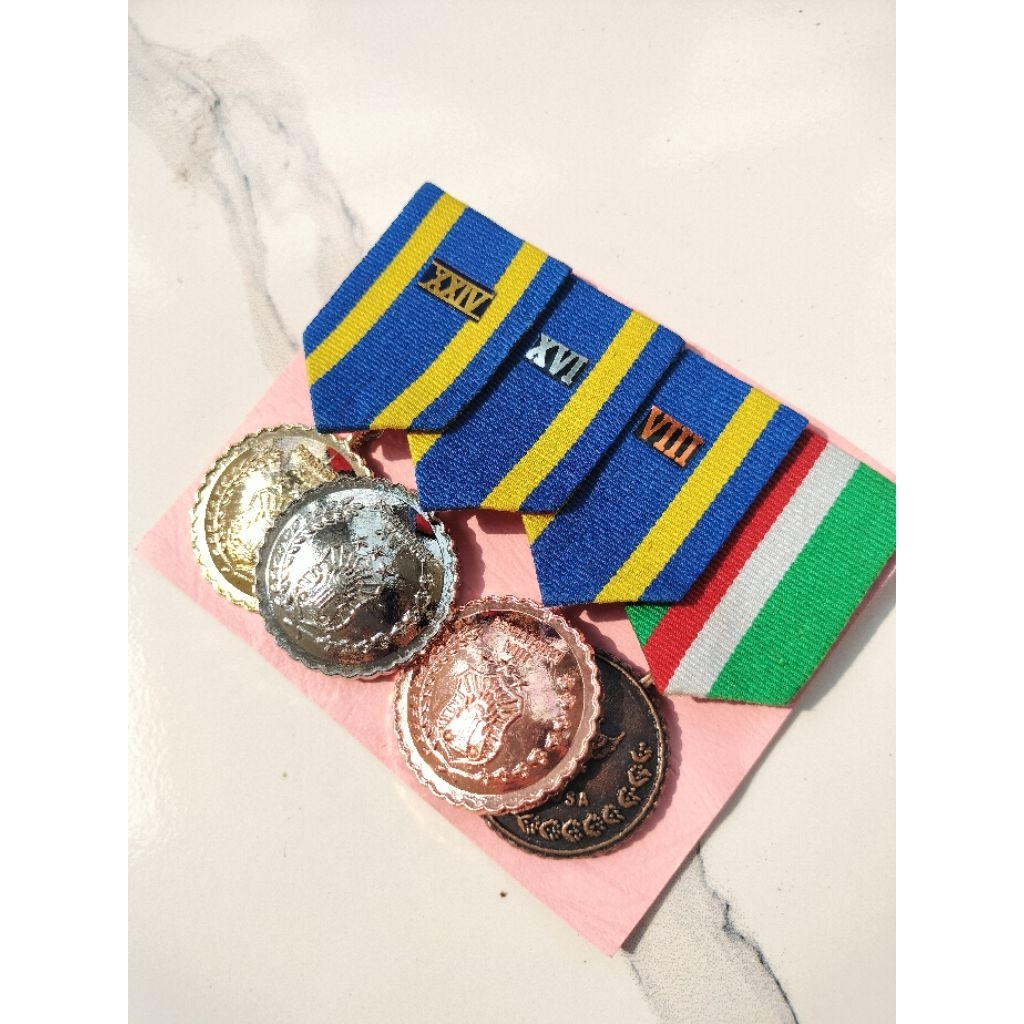 Satya lencana Pdu Medali SL 8 th +16 th + 24 th + dharma nusa pakai paku