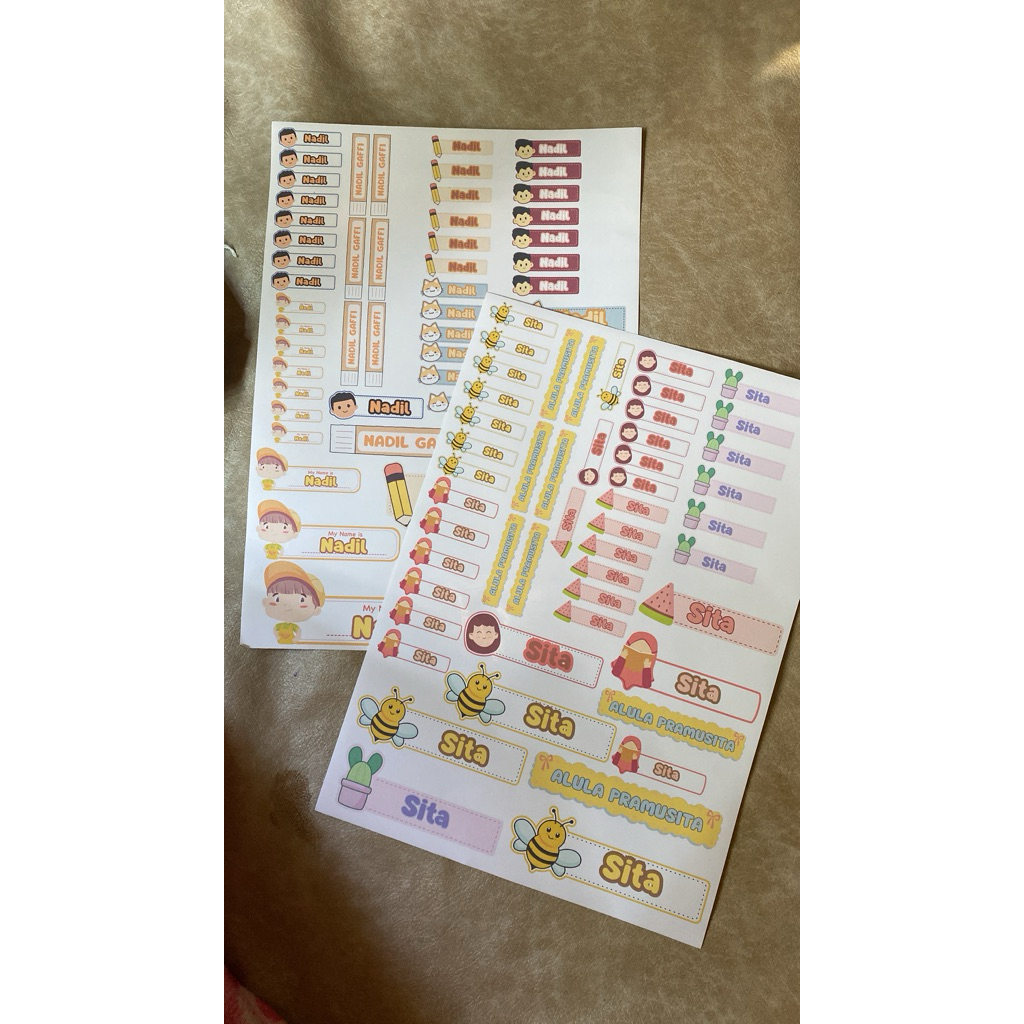 

stiker pensil kotak makan botol