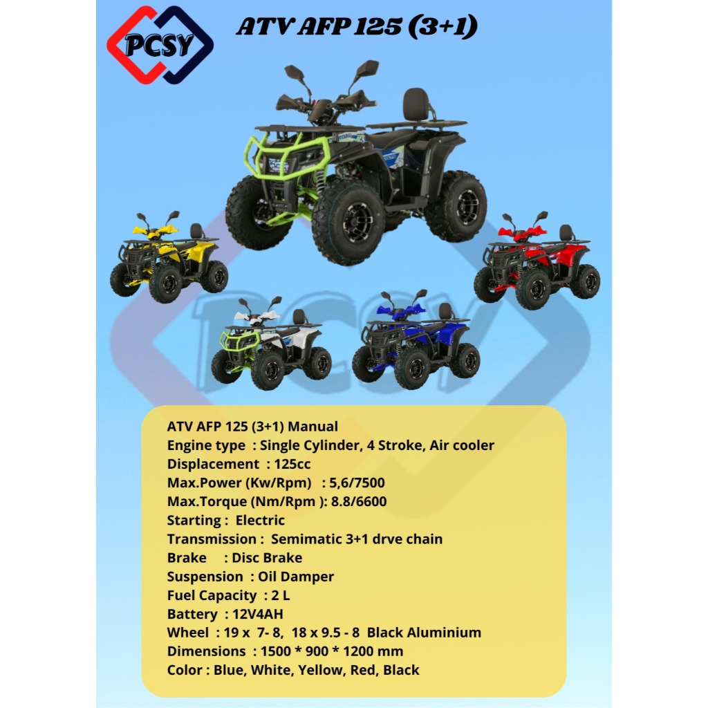ATV AFP 125CC 3+1 MANUAL