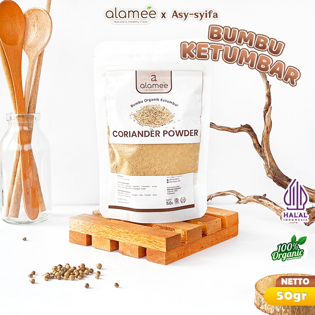 

ALAMEE Ketumbar Bubuk Organik Bumbu Dapur Instan Coriander Powder Murni Asli Tanpa Campuran 50g