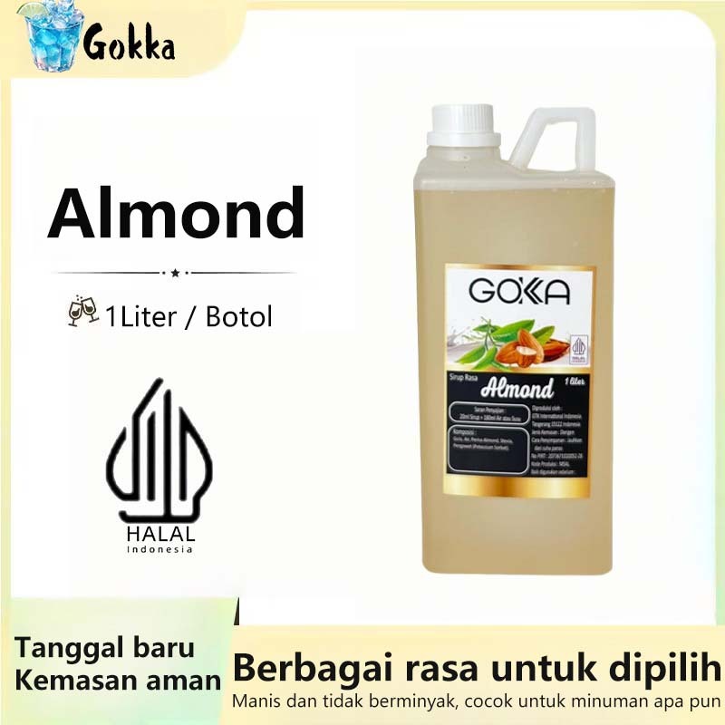 

GOKKA Sirup Minuman Rasa Almond 1L Syrup / Sirup Almond Sertifikasi Halal